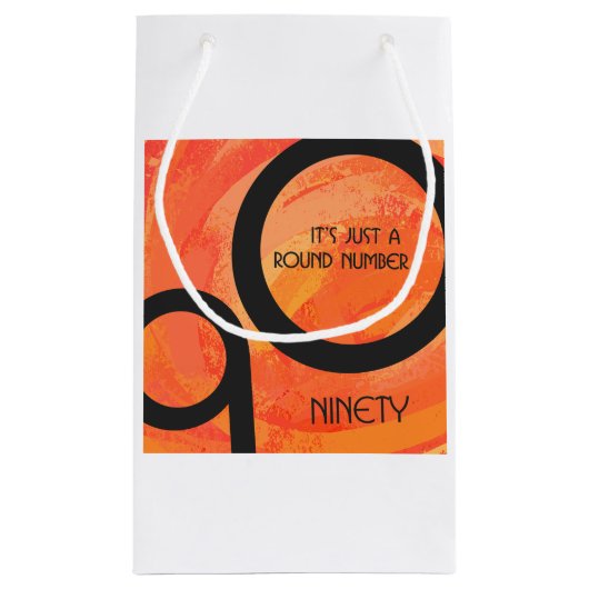 Orange Dekade 90. Geburtstag Kleine Geschenktüte (Rückseite)