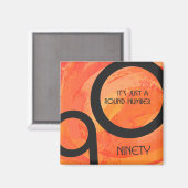 Orange Dekade 90. Geburtstag Magnet (Vorderseite/Rückseite)