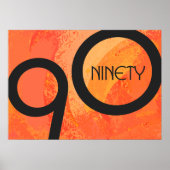 Orange Dekade 90. Geburtstag Poster (Vorne)