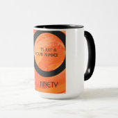 Orange Dekade 90. Geburtstag Tasse (VorderseiteRechts)