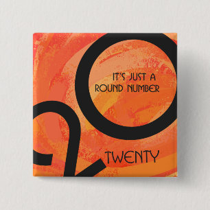 Orange Dekade Geburtstag Button