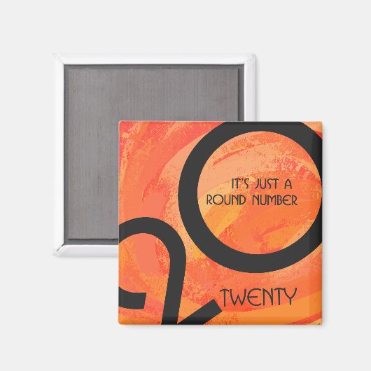 Orange Dekade Geburtstag Magnet (Vorderseite/Rückseite)