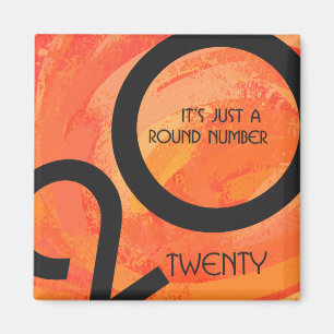 Orange Dekade Geburtstag Magnet