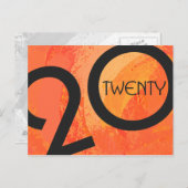 Orange Dekade Geburtstag Postkarte (Vorne/Hinten)