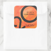 Orange Dekade Geburtstag Quadratischer Aufkleber (Tasche)