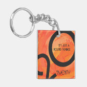 Orange Dekade Geburtstag Schlüsselanhänger (Vorderseite links)