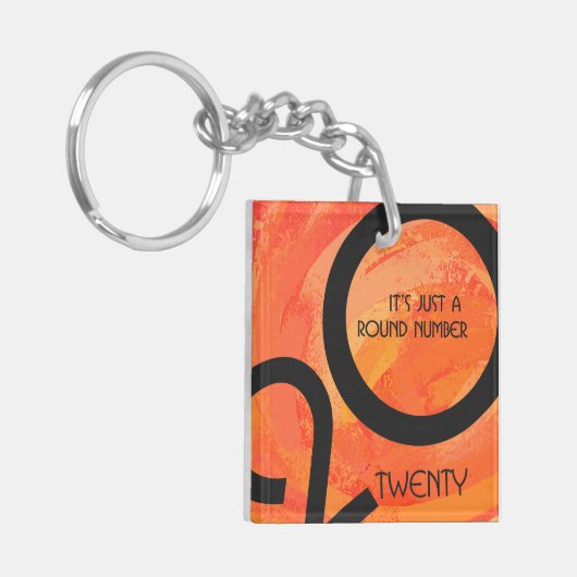 Orange Dekade Geburtstag Schlüsselanhänger (Vorderseite links)