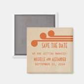 Orange Deko Chic Save the Date Magnet (Vorderseite/Rückseite)