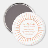 Orange Deko Retro Save the Date Magnet (Vorderseite/Rückseite)