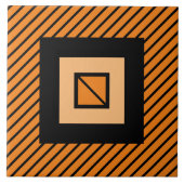 Orange Deko Zebra Tile Fliese (Vorderseite)