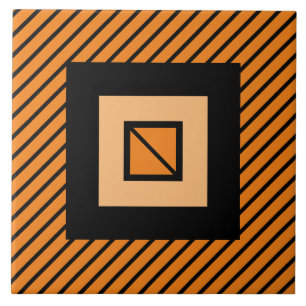 Orange Deko Zebra Tile Fliese