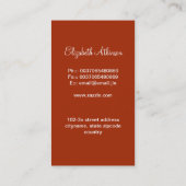 orange dekorative moderne Kuchen-Visitenkarte Visitenkarte (Rückseite)