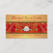 Orange Delight Fraktal Lace Business Card Visitenkarte (Rückseite)