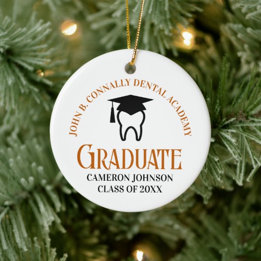 Orange Dental School Custom Abschluss Christmas Keramik Ornament (Baum)