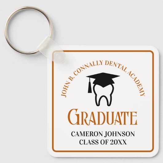 Orange Dental School Custom Abschluss Gift Schlüsselanhänger (Vorderseite)