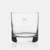 Orange Dental School Custom Dentist Abschluss Whiskyglas (Rückseite)