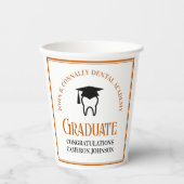 Orange Dental School Custom Graduation Party Pappbecher (Vorderseite)