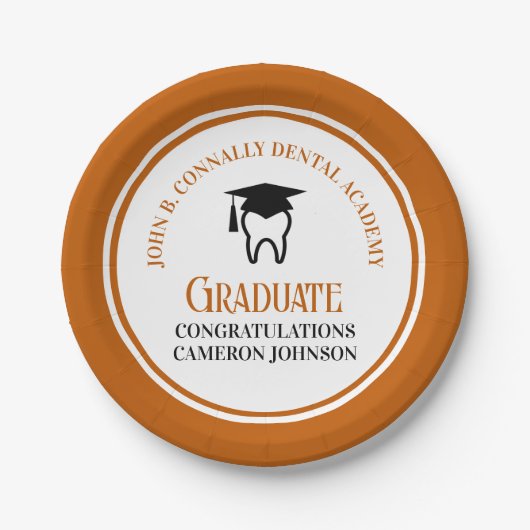 Orange Dental School Custom Graduation Party Pappteller (Vorderseite)