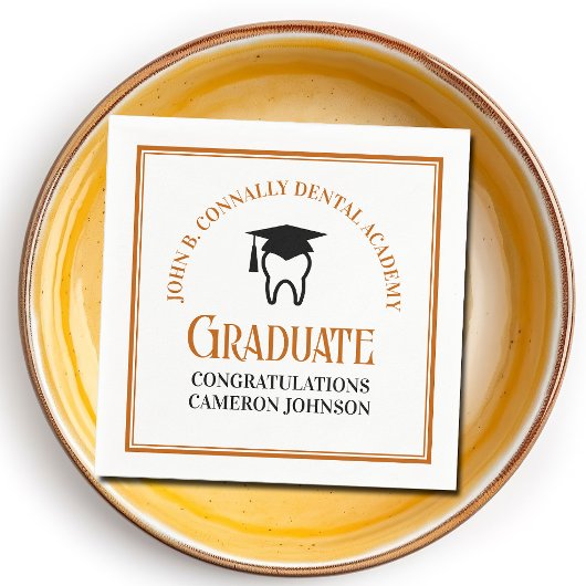 Orange Dental School Custom Graduation Party Serviette