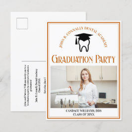 Orange Dental School Foto Custom Graduation Party Einladungspostkarte