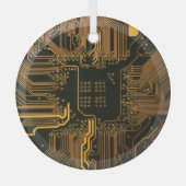 Orange der coolen Computerplatine Ornament Aus Glas (Vorderseite)