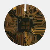 Orange der coolen Computerplatine Ornament Aus Glas (Rückseite)