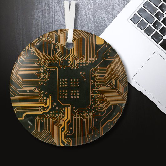 Orange der coolen Computerplatine Ornament Aus Glas