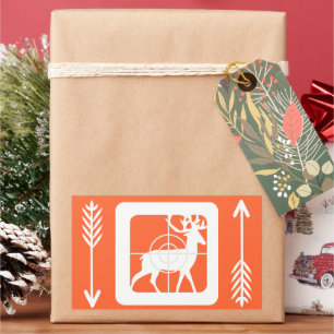 Orange der Hirschfabrik Jäger Rechteckiger Aufkleber