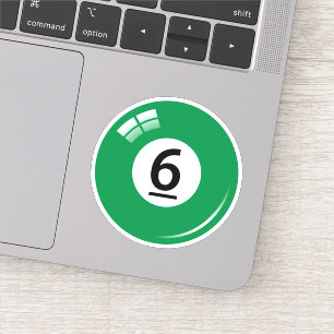 Orange der Pool-/Billardkugelzahl sechs (6) Aufkleber