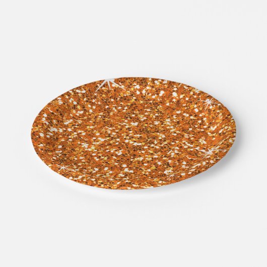 Orange des GLITZER | Pappteller (Schrägansicht)