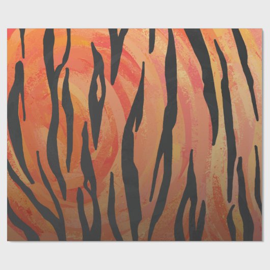 Orange des Tigers heißer und schwarzer Druck Geschenkpapier (Flach)