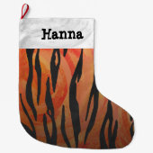 Orange des Tigers heißer und schwarzer Druck Großer Weihnachtsstrumpf (Vorderseite)