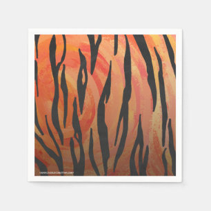 Orange des Tigers heißer und schwarzer Druck Serviette