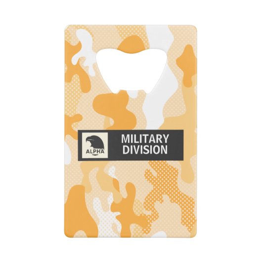 Orange Desert Camouflage Polka Dot Pattern Geldbeutel Flaschenöffner (Vorderseite)