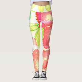Orange Desert Rose Leggings