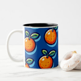 Orange design repeat pattern Coffee Mug Zweifarbige Tasse