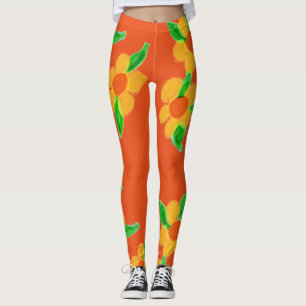 Orange Designer Leggings