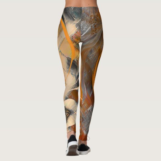 Orange Designer Leggings (Rückseite)