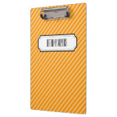 Orange diagonaler Streifen-personalisiertes Klemmbrett (Links)