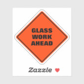 Orange Diamant Road Signage Glas vor Aufkleber (Blatt)
