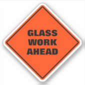 Orange Diamant Road Signage Glas vor Aufkleber (Vorderseite)