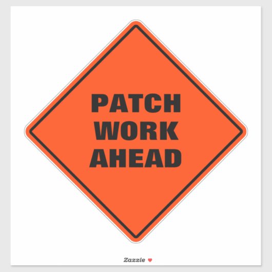 Orange Diamant Road Signage Patch läuft lustig Aufkleber (Blatt)