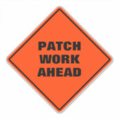 Orange Diamant Road Signage Patch läuft lustig Aufkleber (Vorderseite)