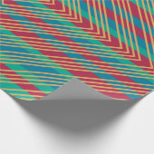 Orange Diamond Blue Red Türkise Pattern Geschenkpapier (Ecke)