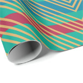 Orange Diamond Blue Red Türkise Pattern Geschenkpapier (Rolleneckpunkt)