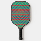 Orange Diamond Blue Red Türkise Pattern Pickleball Schläger (Vorderseite)
