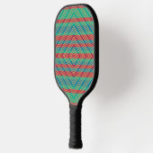 Orange Diamond Blue Red Türkise Pattern Pickleball Schläger (Links)