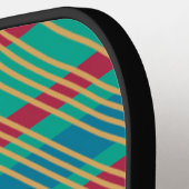 Orange Diamond Blue Red Türkise Pattern Pickleball Schläger (Linke Seite)