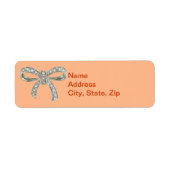 Orange Diamond Bow Wedding Address Labels (Vorne)