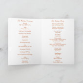 Orange Diamond Bow Wedding Program Card Programm (Innenseite)